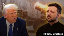 Графичка илустрација - Доналд Трамп и Володимир Зеленски