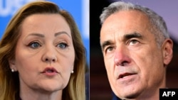 Proruski orijentiran Calin Georgescu (desno) pobijedio je u prvom krugu predsjedničkih izbora i natjecat će se protiv proeuropske naklonjene Elene Lasconi (lijevo) u drugom krugu izbora 8. decembra.