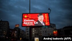Bilbordi zahvalnosti kineskom predsedniku u centru Beograda, mart 2020. 