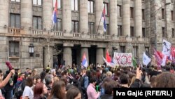 Protest ispred Ustavnog suda u Beogradu, Srbija, 24. marta 2025.