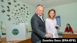 Igor Dodon și soția sa Galina la alegerile locale anticipate din Chișinău