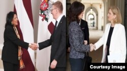 Встреча Саломе Зурабишвили с президентом Латвии и Маки Бочоришвили с главой МИД Австрии
