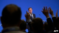 Generalni sekretar NATO-a Mark Rute na konferenciji za novinare, Brisel, 3. decembar 2024.