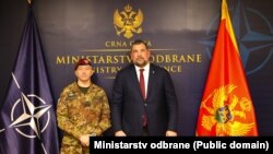 Ministar odbrane Dragan Krapović i komandant KFOR-a, general-major Enrike Barduani, Podgorica 6.mart 2025.