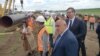 Премиерът на България Бойко Борисов и президентът на Сърбия Александър Вучич посещават строителството на тръбата, юни 2020 г.