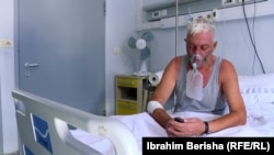 Fazli Jashari, i shtrirë me COVID-19 në Klinikën Infektive në Prishtinë (19 gusht, 2021).