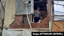 Дом семьи Эликашвили в Зардиаанткари, поврежденный во время августовской войны. Апрель 2021 г.