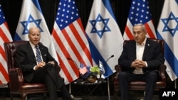 Американскиот претседател Џо Бајден и израелскиот премиер Бенјамин Нетанјаху (архивска фотографија)