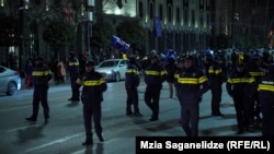 პროევროპული აქციის 85-ე დღე რუსთაველის გამზირზე. 20 თებერვალი, 2025 წელი