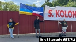 Протесты против представителей российского мотоклуба «Ночные волки» в Праге, 6 мая 2025 года