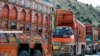 FILE: Trucks at the Gulam Khan border crossing between Afghanistan and Pakistan.