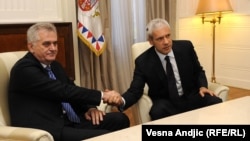 Tomislav Nikolić i Boris Tadić na sastanku u Beogradu, 28. maj 2012.