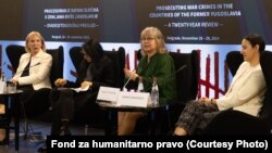 Carolyn Edgerton na panelu Fonda za humanitarno pravo o procesuiranju seksualnog nasilja u ratu pred domaćim pravosuđima, Beograd, 29. novembar 2024.