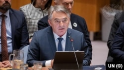 Predsjedavajući Predsjedništva BiH Željko Komšić na sjednici Vijeća sigurnosti UN, oktobar 2025.