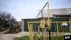 O instalație de distribuție a gazului în satul Cocieri, una dintre localitățile din stânga Nistrului subordonate Chișinăului, dar care primesc gaze din regiunea transnistreană, 16 ianuarie 2025.