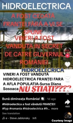 Unul din mesajele răspândite în mediul online.