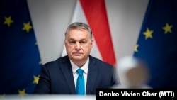 Orbán Viktor miniszterelnök az Európai Unió tagállamai vezetőinek videókonferenciáján a Karmelita kolostorban 2021. január 21-én