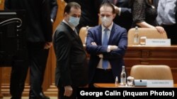 Prim-ministrul Florin Cîțu și președintele Camerei Deputaților, Ludovic Orban. 