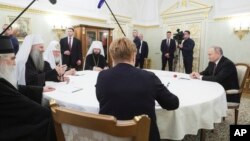 Sastanak crkvenog vrha Srbije sa ruskim predsednikom Vladimirom Putinom u Kremlju, 22. april 2025.