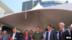 Архивска фотографија: Свечено отворање на Спортски центар „Јане Сандански“ и хотел „Русија“ во Скопје.