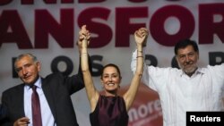 Claudia Sheinbaum, a kormányzó Nemzeti Újjászületési Mozgalom (Morena) jelöltje Mexikóvárosban 2023. szeptember 6-án