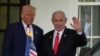 Președintele SUA Donald Trump (stânga) primindu-l pe premierul Israelului, Benjamin Netanyahu, pe 7 aprilie 2025, la Casa Albă. 
