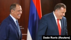 Ministar vanjskih poslova Rusije Sergej Lavrov i član Predsjedništva Bosne i Hercegovine Milorad Dodik u septembru 2018. godine