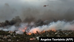 Пожары в греческом городе Рафина. Фото 23 июля 2018 года 