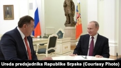 Milorad Dodik, član Predsjedništva BiH i Vladimir Putin, predsjednik Rusije