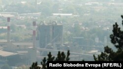 Поглед на Цементарница УСЈЕ во Скопје, која користи алтернативно гориво од отпад во процесот на производство на цемент. 