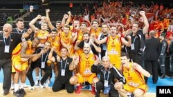 Македонската кошаркарска репрезентација на ЕП во кошарка во Литванија.