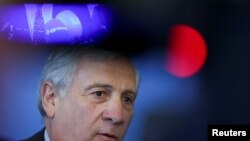 Ministri i Jashtëm i Italisë, Antonio Tajani, në një takim të ministrave të Jashtëm të NATO-s në Bruksel, më 14 prill.