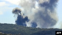 Sulmet ajrore izraelite në jug të Libanit më 8 maj 2024. 