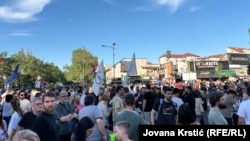 Blokada raskrsnice kod Futoške pijace u centru Novog Sada, 1. jun 2025.