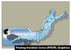 Karikaturista Predrag Koraksić Corax stalni je saradnik Radija Slobodna Evropa i jednom sedmično objavljujemo njegov komentar političkog života Srbije bez riječi.
