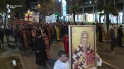 Gost iz Ruske crkve na protestnoj litiji u Podgorici