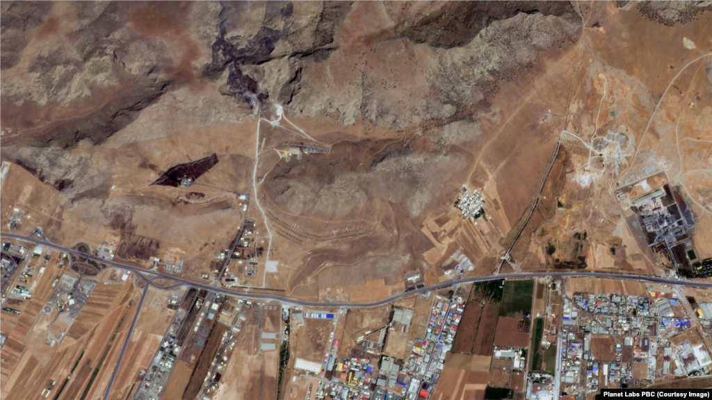 In these satellite images captured by Planet Labs, Iran's Kermanshah missile base is shown before and after the Israeli air strikes. Image on left is from June 12, 2025. Image on right is from June 13, 2025.
