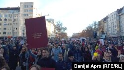 Протест на студентите во Нови Сад. 11 јануари 2025 година.