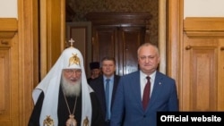 Preșdintele Igor Dodon și patriarhul Kirill, Moscova, 19 decembrie 2019