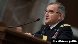 Gjenerali, Curtis Scaparrotti, duke dëshmuar sot para Komitetit të Senatit për Shërbime të Armatosura në SHBA