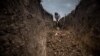 Ukraine -- ukraine marine digging a trench on the frontline near Mariupol, Kyiv, 06Apr2018
