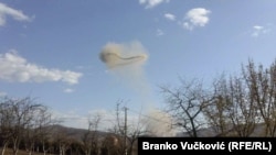 Oblak koji se video nakon eksplozije u Tehničko-remontnom zavodu nadomak Kragujevca