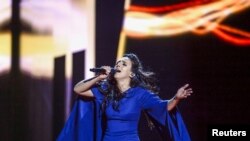 Джамала во время выступления на Евровидении-2016
