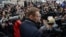 Russia -- Opposition leader Alexei Navalny speaks to journalists after a meeting of the Leninsky district court of the city of Kirov, which postponed the hearing for a week on charges of embezzlement in "Kirovles", 17Apr2013