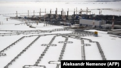 Cîmpul petrolier de la Bovanenkovo, din Rusia, care ar urma să allimenteze Nord Strem 2, gazoductul care ocolește Ucraina. 