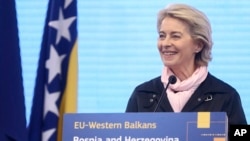 Predsjednica Evropske komisije Ursula von der Leyen tokom posjete Bosne i Hercegovini, 30. septembra 2021.