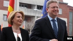 Средба на вицепремиерот Теута Арифи и комесарот за проширување и соседска политика на ЕУ, Штефан Филе