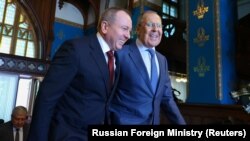 Vladimir Makei și Serghei Lavrov în iunie 2021, la Moscova.