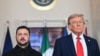 US President Donald Trump (left) and Ukrainian President Volodymyr Zelensky in Washington in August. 