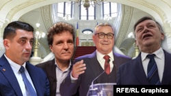 De la stânga la dreapta, candidații la alegerile prezidențiale din România: George Simion, Nicușor Dan, Victor Ponta și Crin Antonescu.